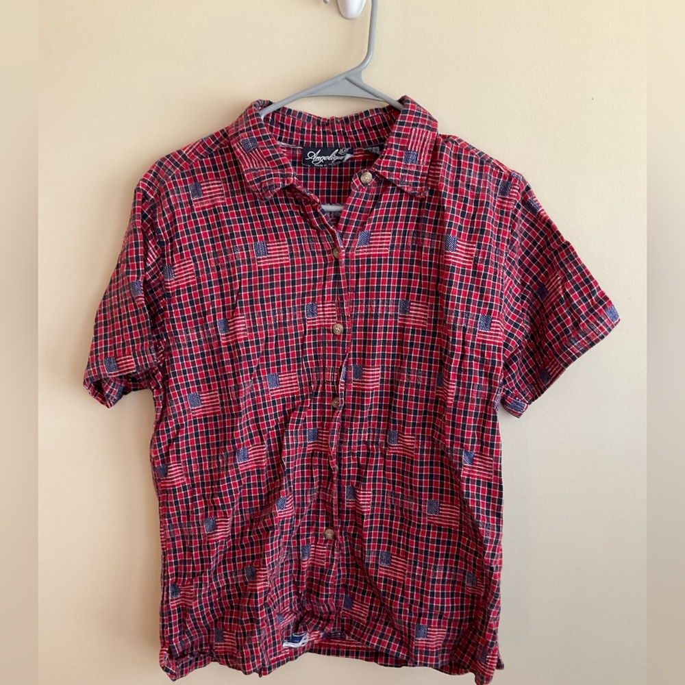 American Flag short sleeved button down size M